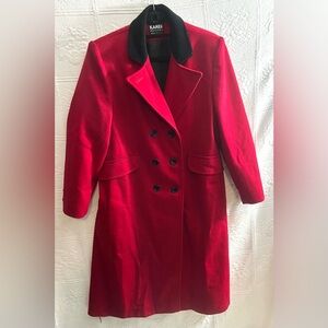 Karen Petites Size SP Small Petite Red 100% Wool Coat Jacket Made in the USA